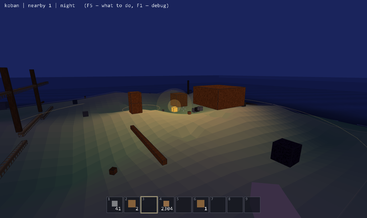 Night: it is light exactly where the hearth burns